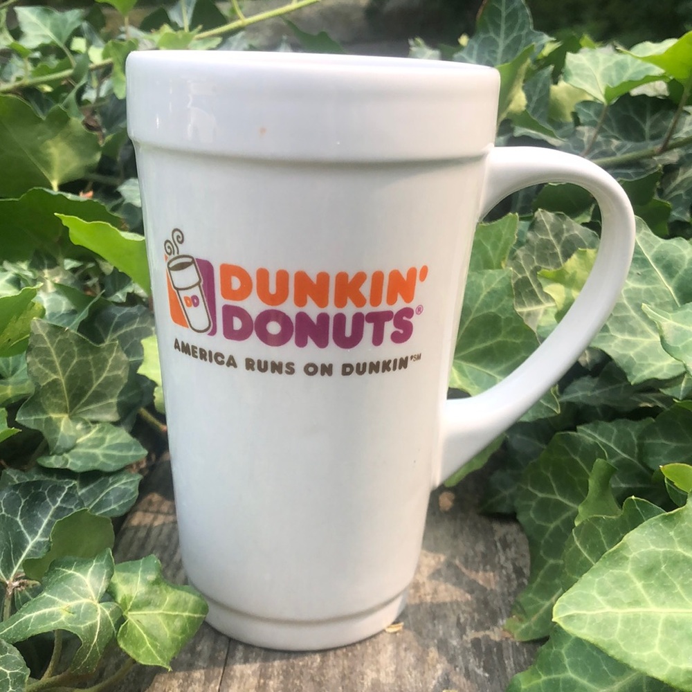 America Runs on Dunkin Donuts Tall Classic Ceramic Mug DD Iconic Symbols